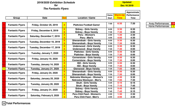 Update Flyers Schedule_